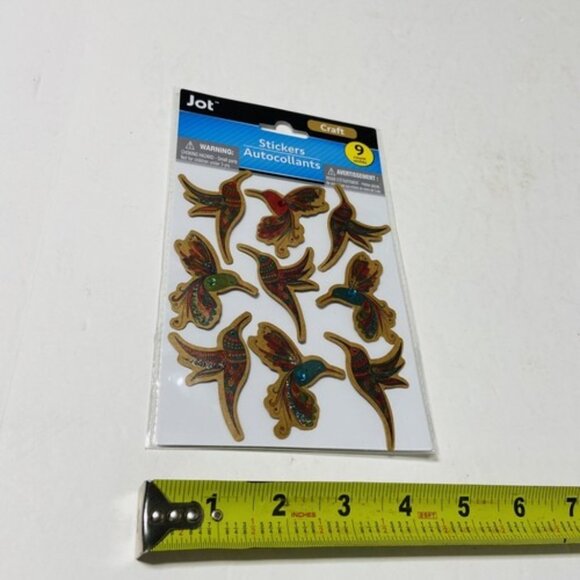 NEW Hummingbird Craft Stickers Beads Glitter 9-count Jot Multicolor Scrapbook - Picture 4 of 4